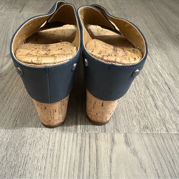 Lucky Brand MyKayla Wedge Cork Platform Studded Heel Sandal Black Sz 8.5 Boho - Picture 4 of 10
